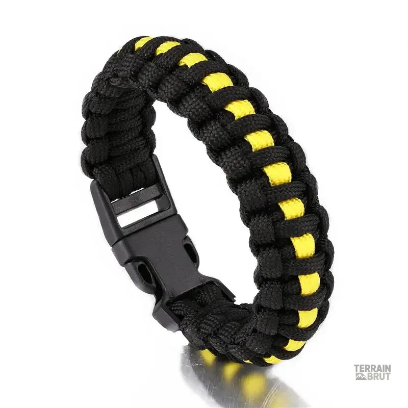 Bracelet de survie en paracorde noir et bleu