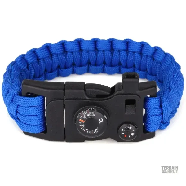 Bracelet de survie militaire en bleu