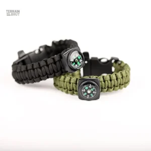Bracelet de survie avec boussole intégrée