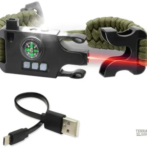 Bracelet de survie avec fonction SOS lumineuse