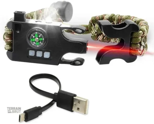 Bracelet pratique pour situations d'urgence avec LED