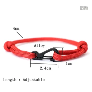 Accessoire de survie, bracelet paracorde léger et résistant