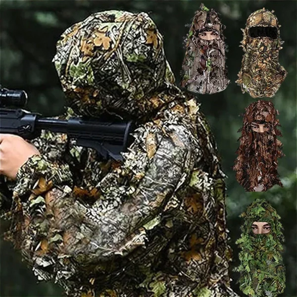 Chapeau camouflage avec masque intégral