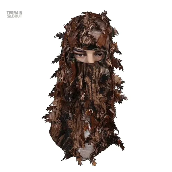 Chapeau et masque en motifs de camouflage pour nature