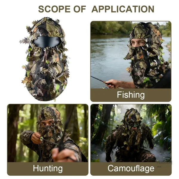 Protection complète avec chapeau et masque intégral camouflage