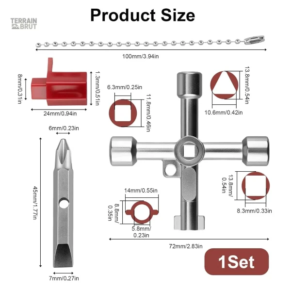 Clé utile pour le contrôle de vannes et d'ascenseurs