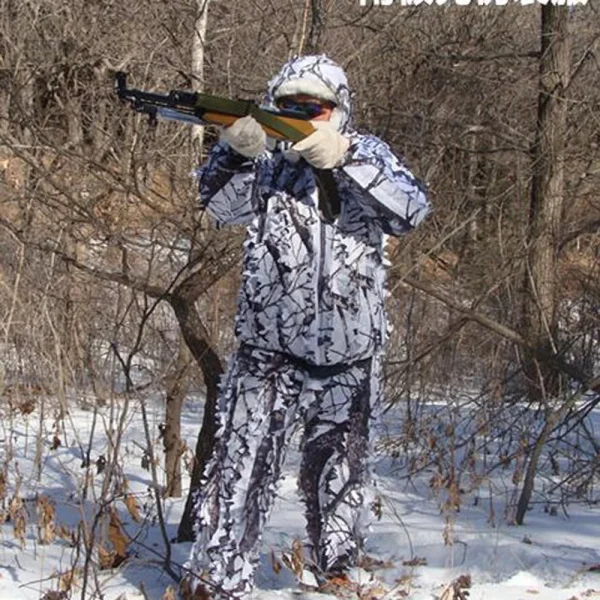 Costume Camouflage Ghillie Hiver pour Chasse