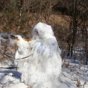 Costume camouflage neige blanc avec filet