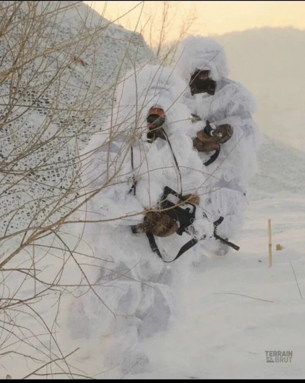 Vêtement camouflage blanc pour la chasse en neige