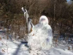 Costume de chasse, motif camouflage neigeux