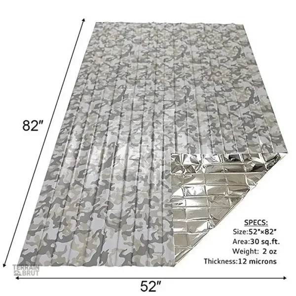 Couverture de survie camouflage pour situations d'urgence