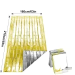 Couverture de survie compacte en couleur or et argent