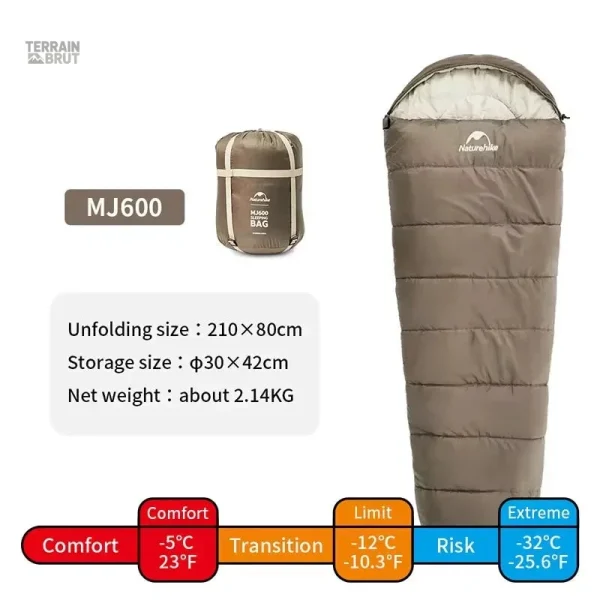 Duvet adapté aux conditions de froid intense