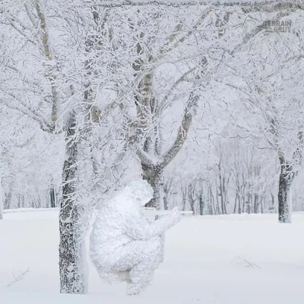 Ensemble camouflage hiver blanc en ghillie
