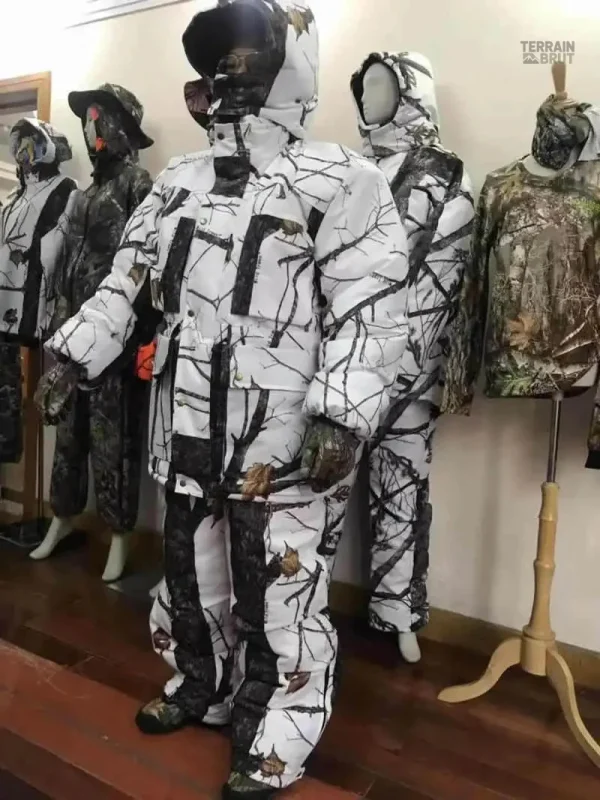 Set de chasse en coton avec motif camouflage