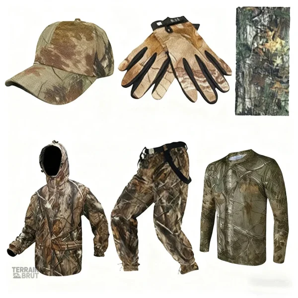 Tenue imperméable adaptée à la chasse