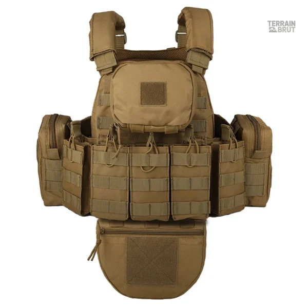 Gilet tactique avec système détachable et extensible en cinq pièces