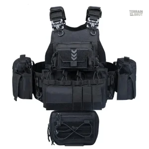 Gilet tactique avec protection complète et attache MOLLE