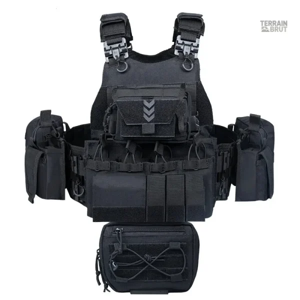 Gilet tactique avec protection complète et attache MOLLE