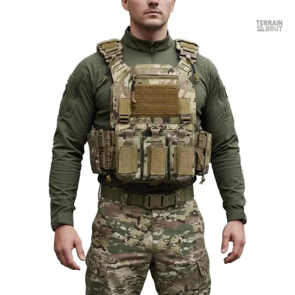 Gilet tactique vert ranger en nylon 1000D avec support Molle