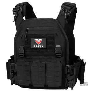 Gilet tactique léger avec découpe laser pour airsoft noir