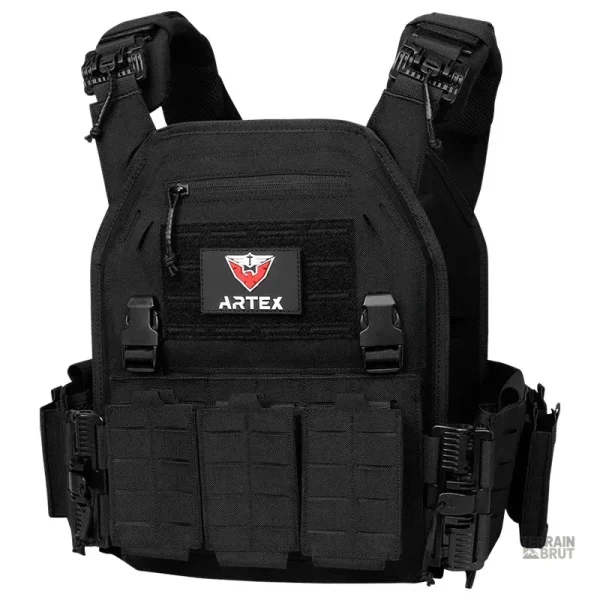 Gilet tactique léger avec découpe laser pour airsoft noir