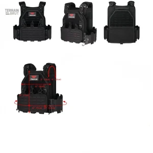 Gilet tactique léger en nylon 1000D pour chasse extérieure noir