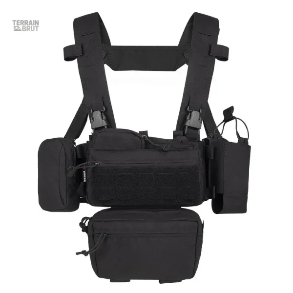Gilet tactique modulable avec poches pour airsoft et chasse