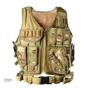 Gilet Tactique Molle Camouflage, équipement robuste pour outdoor