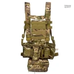 Gilet tactique multicam noir et vert avec poches modulaires