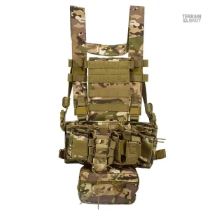 Gilet tactique multicam noir et vert avec poches modulaires