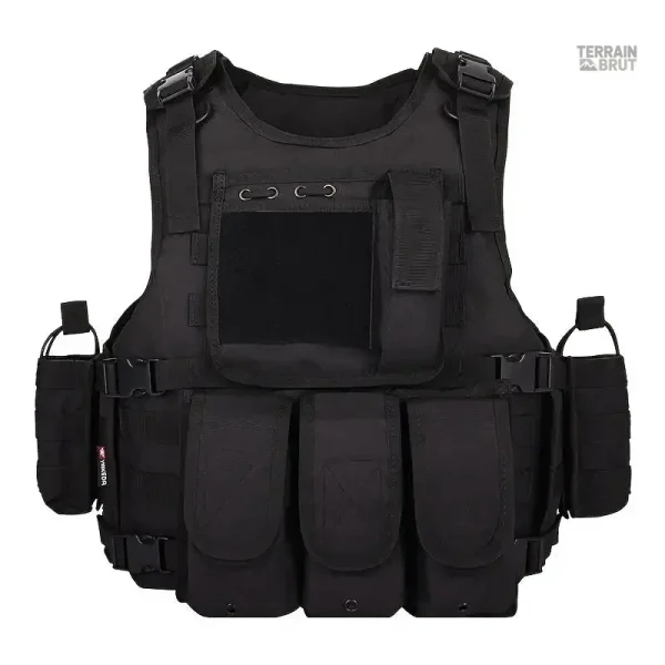 Gilet Tactique Noir pour activités extérieures
