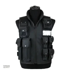 Gilet Tactique SWAT en noir avec multiples poches