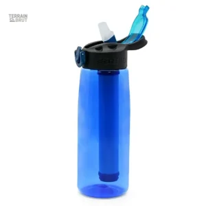 Gourde filtrante de survie bleue 700ML