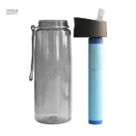 Accessoire essentiel de survie : gourde filtrante en gris