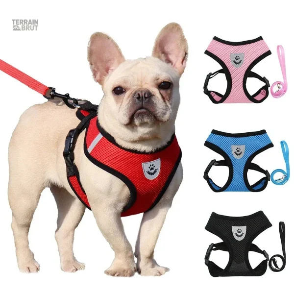 Harnais ajustable en polyester respirant pour chien