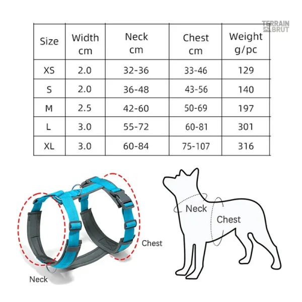 Harnais chien tactique en matériau résistant