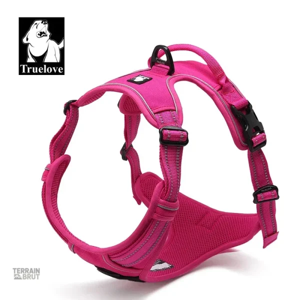 Harnais chien nylon avec boucle de sécurité