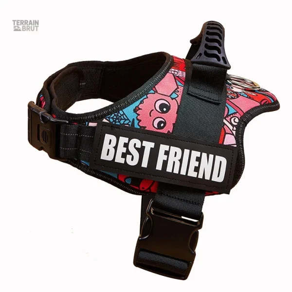 Harnais pour chien réglable avec patches