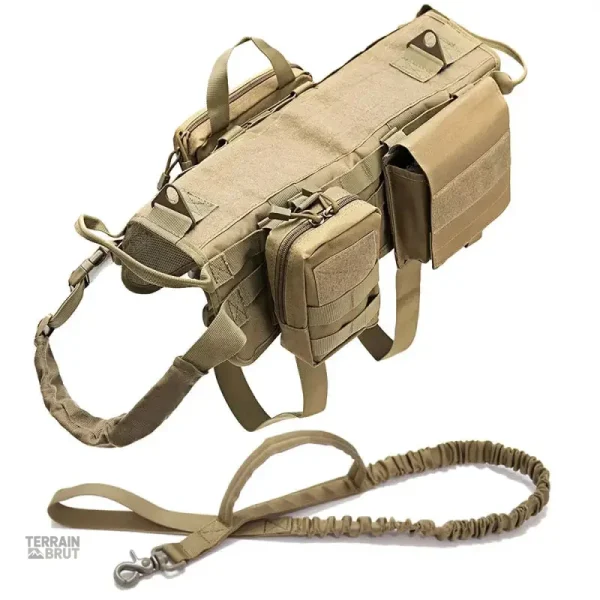 Harnais Militaire avec Sac pour Chien, parfait pour les aventuriers