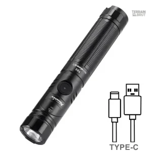 Lampe de survie avec design coudé pour un éclairage ciblé