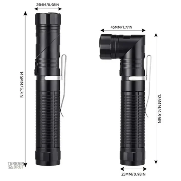 Lampe noire résistante, idéale pour les situations d'urgence