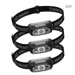 Projecteur frontale noir, lampe portable pour explorations