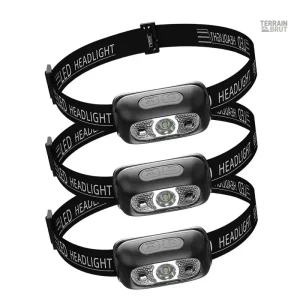 Projecteur frontale noir, lampe portable pour explorations