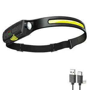 Lampe frontale rechargeable avec capteur de mouvement intégré