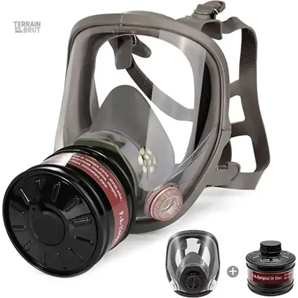 Masque à gaz avec cartouche pour protection respiratoire