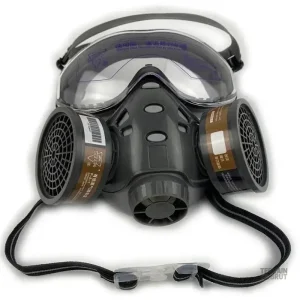 Masque à gaz avec lunettes intégrées pour protection respiratoire