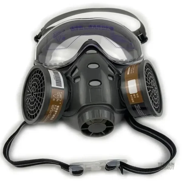 Masque à gaz avec lunettes intégrées pour protection respiratoire