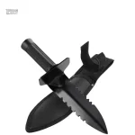 Mini pelle de survie dentée noire