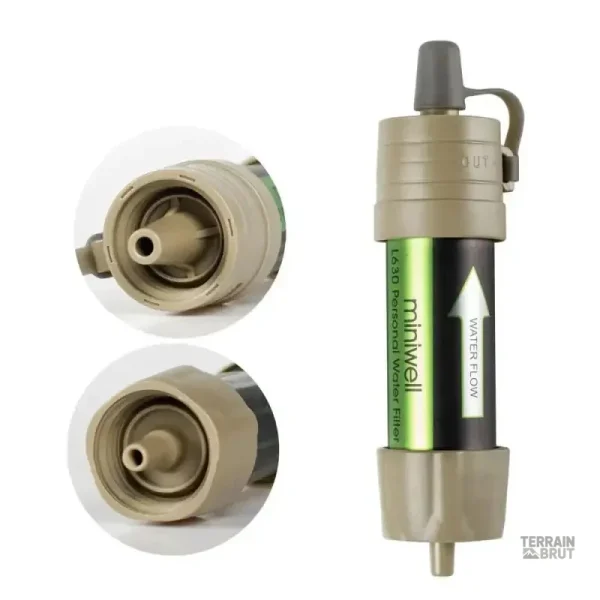 Équipement de survie Miniwell, paille filtrante compacte et légère